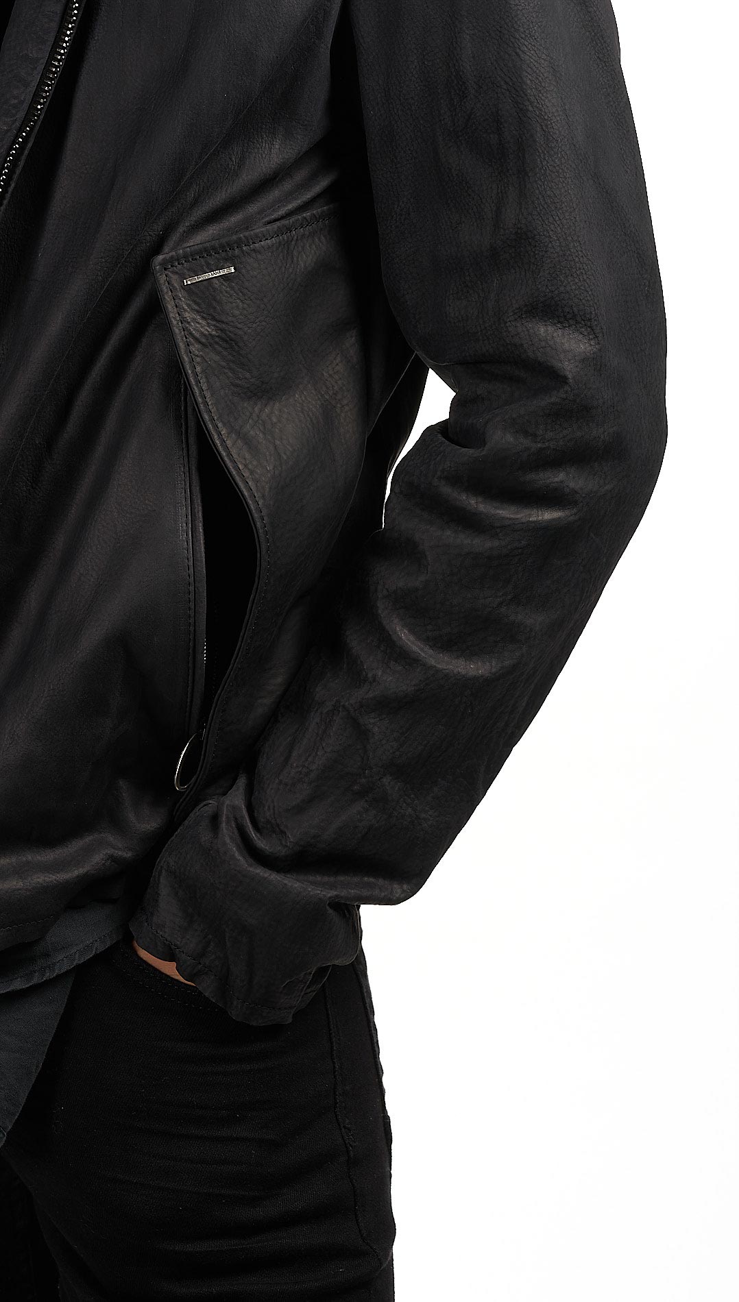DANIELE BASTA LEATHER AND SILVER JACKET 